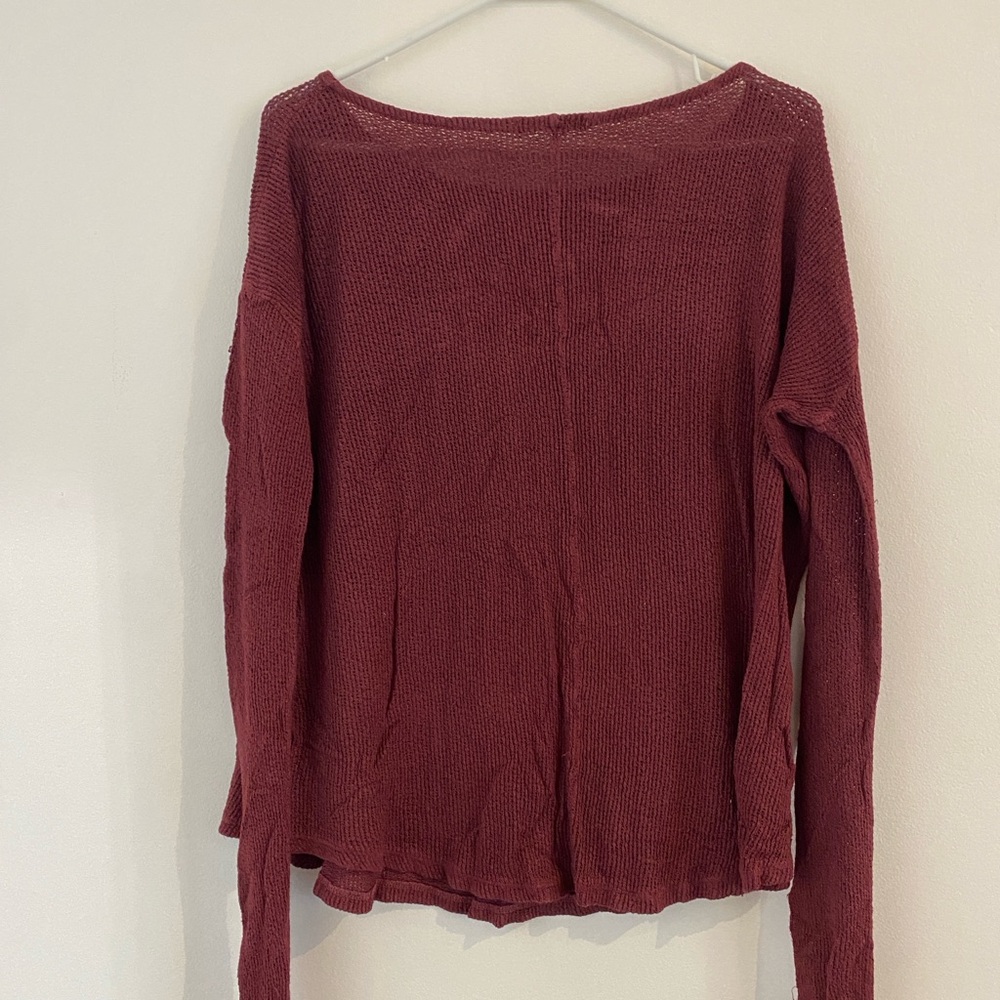 Brandy Melville Burgundy Knit Top - Picture 2 of 4